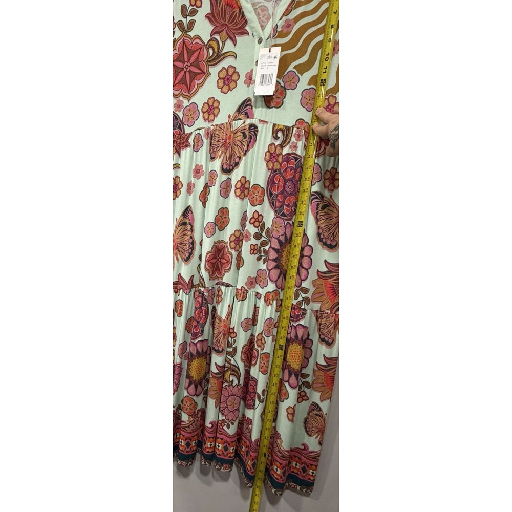 Johnny Was NWT Woman's Xl Endora Scarf Print‎ Midi Dress Geometric Sunburst Boho - Picture 9 of 12